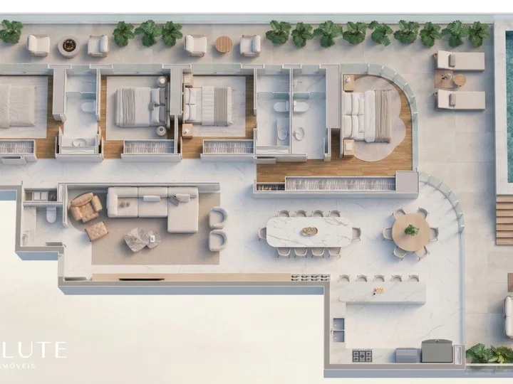 Apartamento diferenciado à venda 4 suítes Centro